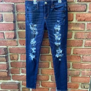 American Eagle Distressed Stretch Skinny Jeans 4